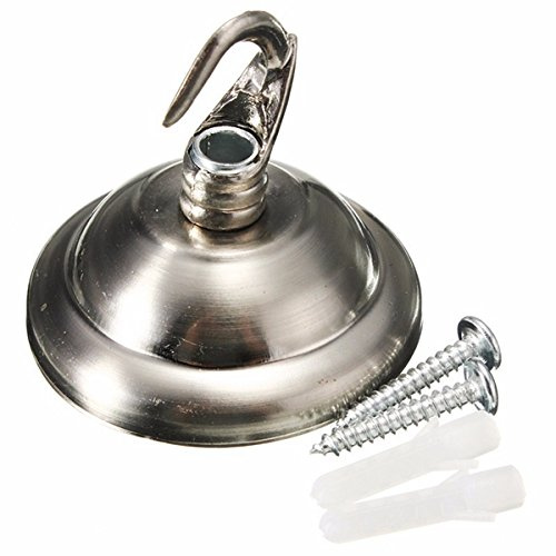 MASUNN Vintage Decke Rose Haken Platte Halter Für Leuchte Kronleuchter Lampe - Nickel satiniert