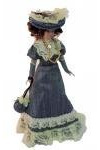 Melody Jane Puppenhaus Viktorianische Dame in Blau Outfit Miniatur-Menschen Porzellan