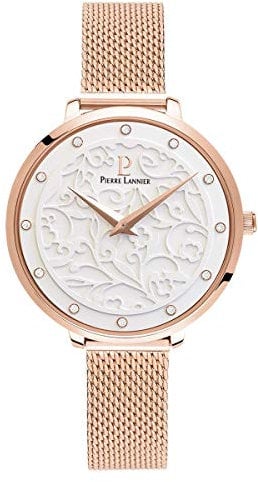 Pierre Lannier Femme Analogique Quartz Montre avec Bracelet en Acier Inoxydable Massif 039L908
