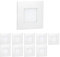 ledscom.de 10 Stück LED Treppenlicht/Wandeinbauleuchte FEX für innen und außen, eckig, 85 x 85mm, warmweiß