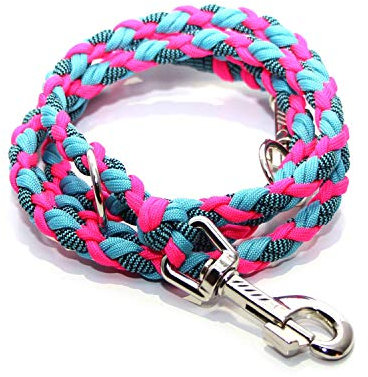 Paracord Leine, verstellbare Hundeleine, 10mm Durchmesser, verschiedene Karabiner und Längen wählbar