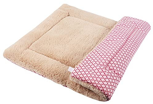 Vejaoo Hundematte Weiche und warme Matte Liegedecke für Hunde und Katzen Sofa für Heimtiere XZ014 (S(60 X 45CM), Short Plush Pink)