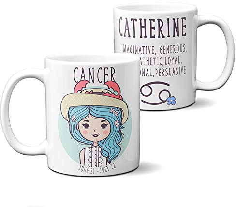 KRAFTYGIFTS Personalised Zodiac Mug Star Sign Cup Horoscope Mothers Day Birthday Gift (Cancer ZM03)
