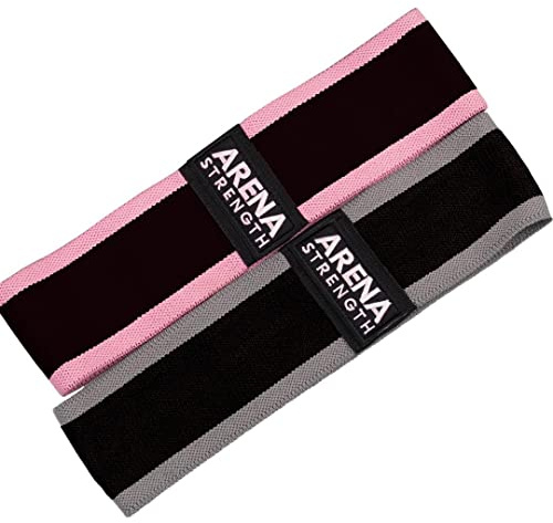 Arena Strength Fabric Booty Bands - Fabric Exercise Bands for Legs and Butt | Fabric Resistance Bands | Hip Resistance Bands with Workout Guide and Carry Case