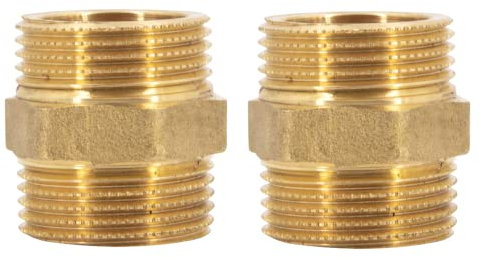 2 Stück 3/8” Messing Doppelnippel,Messing Doppelnippel Reduziert 2x Außengewinde Verbindungsstück Absatznippel Sechskantnippel Fitting