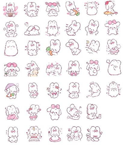 PiniceCore Niedliche Kaninchen Daily Kawaii Dekoration Aufkleber Planer Scrapbooking Schreibwaren Koreanische Tagebuch-Aufkleber