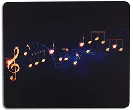 AOKSUNOVA Mauspad Klein mit Motiv Mousepad Musik Design 24 x 20 cm Navy Blau Mauspad Frauen