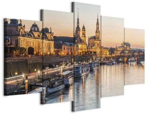 murando - Leinwandbild Stadt, 150x75 cm, 5-teilig, Schlafzimmer, Wohnzimmer | Hochwertige Leinwand, sofort aufhängbar, ideal fürs Wohn- oder Schlafzimmer, wasserfest und lichtecht, langlebig, stilvoll
