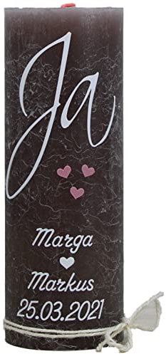Christ-Kerzen Hochzeitskerze Marga und Markus mit Namen und Datum, individuell, handverziert 1232