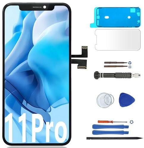 digi marker for iPhone 11 Pro Screen Replacement (Model A2215 A2160 A2217) 5.8 inch,LCD Screen Display 3D Touch Digitizer Assembly with Repair Tools Set