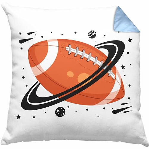 Trendation American Football Kissen mit Füllung 40x40 Geschenk Football-Spieler Geschenkidee für Geburtstag (Blau)
