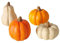 RiloStore 4er Set Kürbis Terrakotta orange Weiss 6x5cm Herbstdeko Kürbisse Geschenkset Tischdeko Herbstschmuck b479 Aufsteller Dekokürbis Herbst Dekoration
