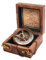 Hanzla Collection Sonnenuhr-Kompass aus antikem Messing mit Holzbox und Kette – Push-Open-Kompass – Steampunk-Zubehör – schönes handgefertigtes Geschenk – Sonnenuhr