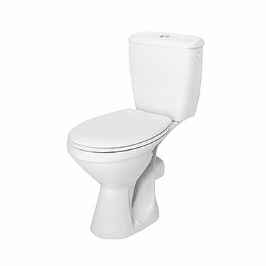 VBChome WC-Kompakttset Weiß Keramik Toilette Stehend Einfach zu Säubern Horizontaler Wandablauf Duroplast Toilettendeckel Soft Close system Montagesatz Modern Hoch Qualitäte