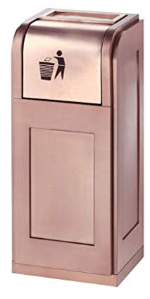 Cenicero de pie, Papelera, Cubo de Basura, cenicero de pie Cuadrado, Cubo de Basura (Oro Rosa)