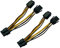 YEGAFE 2PCS PCI-E Video Card Bring Your own PCI Power Cable Dual 6-Pin Female to 8-Pin Male GPU Power Adapter
