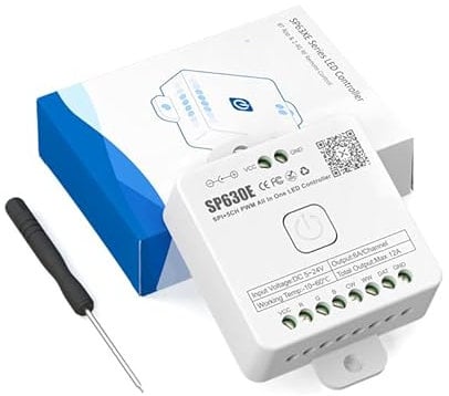 FCOB SP630E Bluetooh LED Controller Unterstützt PWM/SPI Monochrom CCT RGB RGBW RGBCCT TTL IC Chip LED Strip WS2811 WS2812B WS2813 WS2814 WS2815 SK6812 usw. DC5V DC12V DC24V APP Kontrol Musik Modus