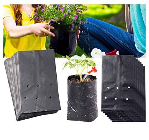 HEIBTENY Lot de 100 sacs de croissance pour plantes, sacs de culture épais, pots de fleurs
