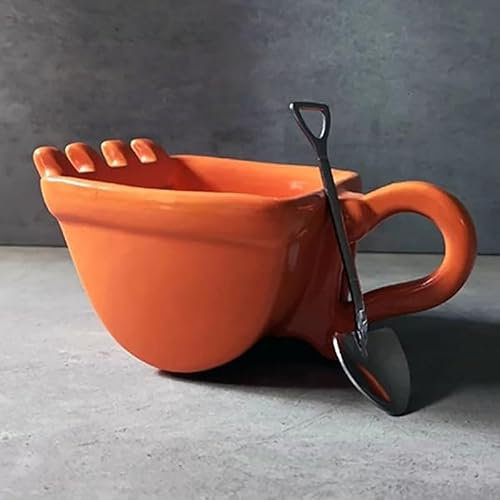 RUDFUZ 1 tasse à café créative 3D avec pelle et cuillère à café, cendrier, récipient à gâteau, tasse à thé