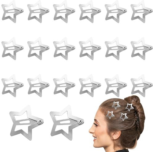 Pumuky 20 Pièces Pinces à Cheveux en étoile, Pinces à Cheveux Mignonnes, Pinces à Cheveux En étoile, Accessoires de Cheveux en Argent,Accessoires de Cheveux en étoile