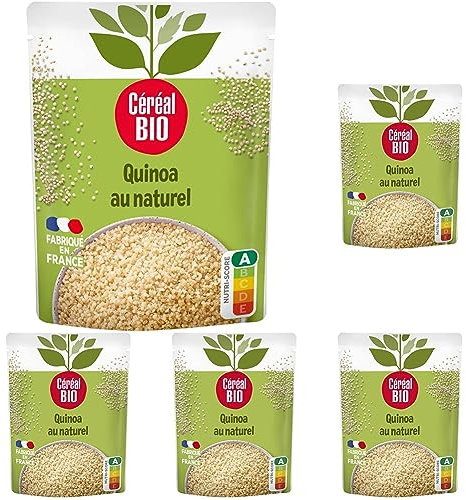 Cereal Bio Quinoa al Naturale 100% Biologica, da Agricoltura Biologica, 220 G (Confezione da 5)