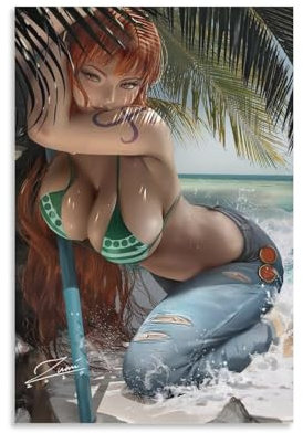OP Anime Poster Nami Gairls Spiel Cartoon Ästhetisches Poster Wandkunst Gemälde Leinwand Wanddekoration Wohnkultur Wohnzimmer Dekor Ästhetische Drucke 30 x 45 cm ungerahmt Stil 5