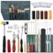 67 Stück Leder Werkzeug Set,Die Umfangreichsten Lederwerkzeuge und Zubehörteile,Lederbearbeitung Werkzeug Set mit Druckwerkzeuge und Aufbewahrungstasche,Gewachstem Faden,Groover,Stanzschnitzereien