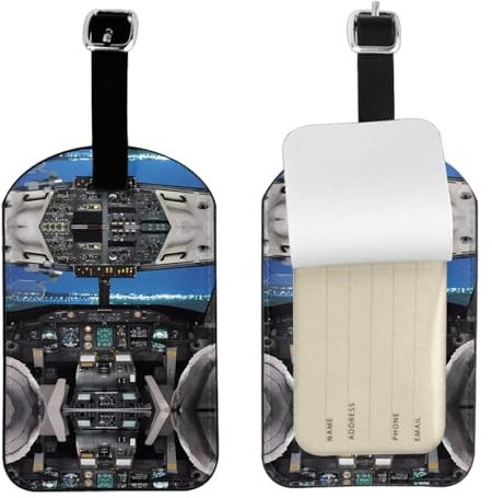 Gepäckanhänger für Koffer – lebendiger Druck, Kreuzfahrtschiffe, Gepäckanhänger-Set, langlebig, perfekt für Reiseutensilien, Flugzeug, Cockpit
