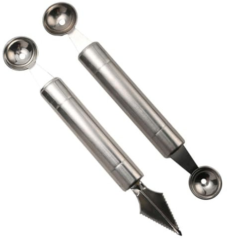 Cabilock 1 Juego recolector de frutas cuchara de melón cucharas de acero inoxidable ice cream scoop cucharas soperas aparato de cocina cucharada de sandía bolas de sandía