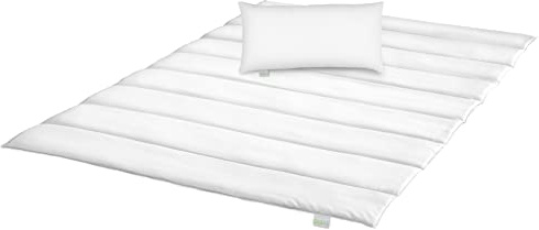 Bodyprotect Ecoline Bettwaren-Set Sommerbettdecke 155 x 220 + Kopfkissen 40 x 80 cm, leichte Bettddecke, Steppdecke aus 100% Mikrofaser, waschbar, Allergiker geeignet, weiß