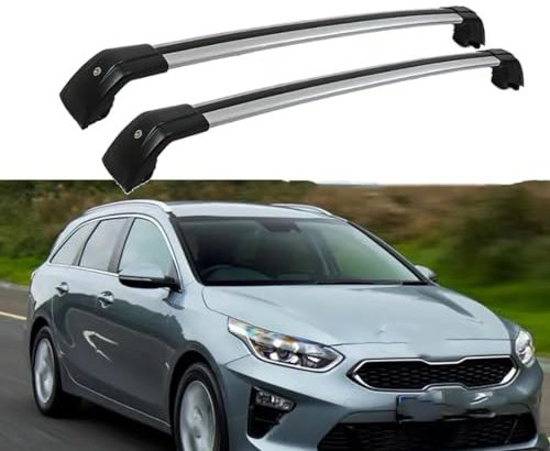Auto Dachträger für Kia Ceed Sportswagon Ceed SW Estate 2018-2022, Abschließbar Dachgepäckträger, Querträger Cargo Gepackträger, Aluminium Dachträger Relingträger, Außen Styling Änderung Zubehör
