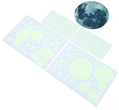Abaodam 1 Satz Raumschiff Glow in The Dark Wandtattoo Wandgemälde Selbstklebender Aufkleber Sternaufkleber 3d-mond-wandbild Stern-wandaufkleber Sterndekor Tür Aufkleber Babyzimmer Kind Pvc