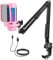 TONOR RGB Gaming Mikrofon PC Set Heilligkeit Verstellbar, USB Microphone mit Mikrofonarm für Computer PS4/5, Kondensatormikro mit Mikrofonständer, Mic für Streaming Studio Aufnahme, TC310+ Rosa