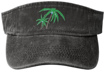 Coconut Tree Print Damen Washed Denim Open Top Hut für Outdoor-Dekorationen und den täglichen Gebrauch, Kokosbaum, L/Einheitsgröße