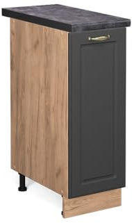 Vicco Apothekerschrank Fame-Line, Anthrazit-Gold, 30 cm, AP Anthrazit, zur Kombination mit weiteren Modulen der Fame-Line Serie