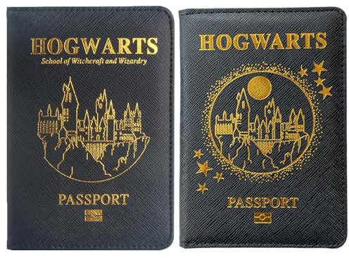 BDSHUNBF 2 Pezzi Custodia per Passaporto, Porta Passaporto, Custodia Passaporto, Pelle PU Portadocumenti, per Carte di Credito, Carte d'Identità, Uomo Donna