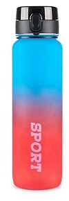 Water Bottle 1 Litre - BPA-Free Water Bottle with Locking Lid and Leak-Proof, Suitable for Gym, Festival, School, Cycling, Outdoor, Sports, Fitness, Sports Bottle, (Blue Red)