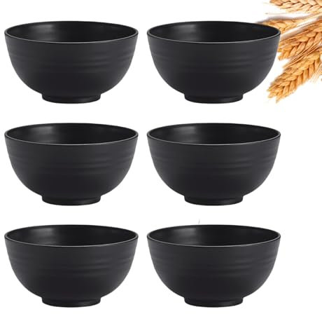 Bowl - Lot de 6 bols à céréales - Incassables - 750 ml - Bols à dessert et à soupe - En plastique - Pour les barbecues et le camping - Réutilisables