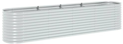 pflanzkübel 100 Liter,pflanztopf 60 cm,palmen pflanzkübel,Garten-Hochbeet 400 x 80 x 81 cm Verzinkter Stahl SilbernGeeignet für Garten, Terrasse, Schlafzimmer, Wohnzimmer