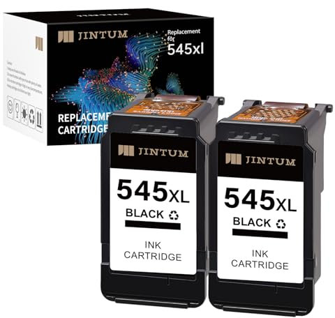JINTUM PG-545XL Druckerpatronen für Canon 545 XL Multipack Patronen für Canon Pixma MX495 TR4550 TS3350 TS3150 TR4551 MG2550s MG2555s TS3151 MG3050 MG2950 TS205 (2 Schwarz，2er-Pack)