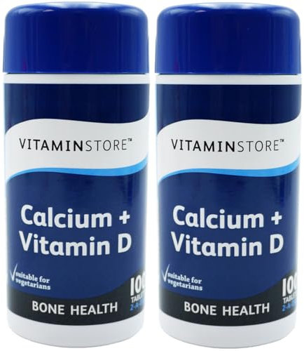 2 x Calcium & Vitamin D Tablets, 200 Tablets – High Strength Supplement for Bone Health, Immune Support & Muscle Function – Vegetarian, Easy-to-Swallow – Essential Daily Calcium and Vitamin D3.