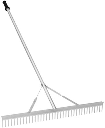 Ronyme Rastrillo de jardinería Rastrillo de césped de 66,9 Mango Largo Rastrillo de Rastrillo telescópico de Metal para jardinería Césped