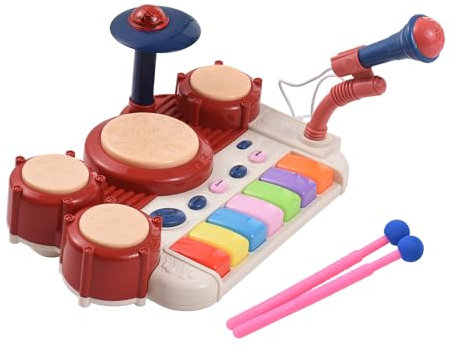 YIWEOG Batería de música eléctrica Teclado de piano Batería Regalos de cumpleaños Instrumentos musicales Tambor de palmas multifuncional Instrumento de percusión Botones de control de volumen Almohadi