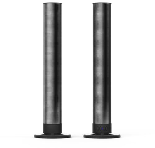 Hanstore Sound Bar for TV, 20W Bluetooth TV Speakers, OPT/AUX Input Detachable Soundbar with USB, Optical, TF, FM, TWS, PC Soundbar, 2000mAH Battery, Button & Mobile Phone Control - OPT
