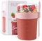 Müslibecher to Go, Joghurtbecher to Go, Müsli to Go Becher (560ML+220ML), Joghurt to Go Becher mit löffel, Müslibox to Go, Porridge Becher to Go, Auslaufsicherer Müsli Cup Becher Lunchpot(Vivid Mauve)