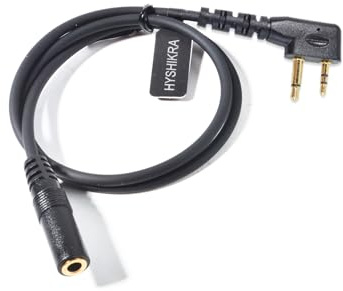 HYSHIKRA Two Way Radio Audio Adapterkabel 3,5 Buchse zu 2-pin | Kompatibel mit Midland G7 pro G8 G9 pro M24 M24 Plus M48 M99 G6 XT G7 XTR
