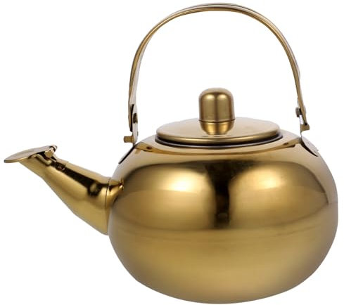 BEBEMOKO Stainless Steel Thermal Teapot Infuser 1.5l Insulated Kettle Golden 16cm for Kitchen and Restaurant Use