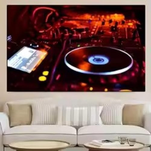 XINBAO DJ Music Device Posters and Prints Pictures for Living Room Canvas Paintings Modern Wall Art Picture for Home Wall Decor 70x100cm Frame
