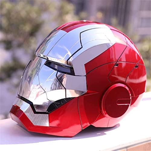 VIERNRG 1 / 1MK5 Live-Action Iron-mans Mask Helmet Voice Control/Manual Opening/Closing/Remote Control Cosplay Wearable Model Includes Platform, Helmet-One Size, Red