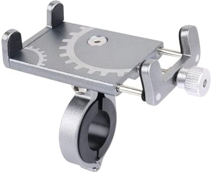 Support de Téléphone pour Vélo, Aluminium, Rotation 360°, Fixation Guidon, Gris